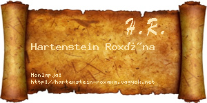 Hartenstein Roxána névjegykártya