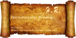 Hartenstein Roxána névjegykártya